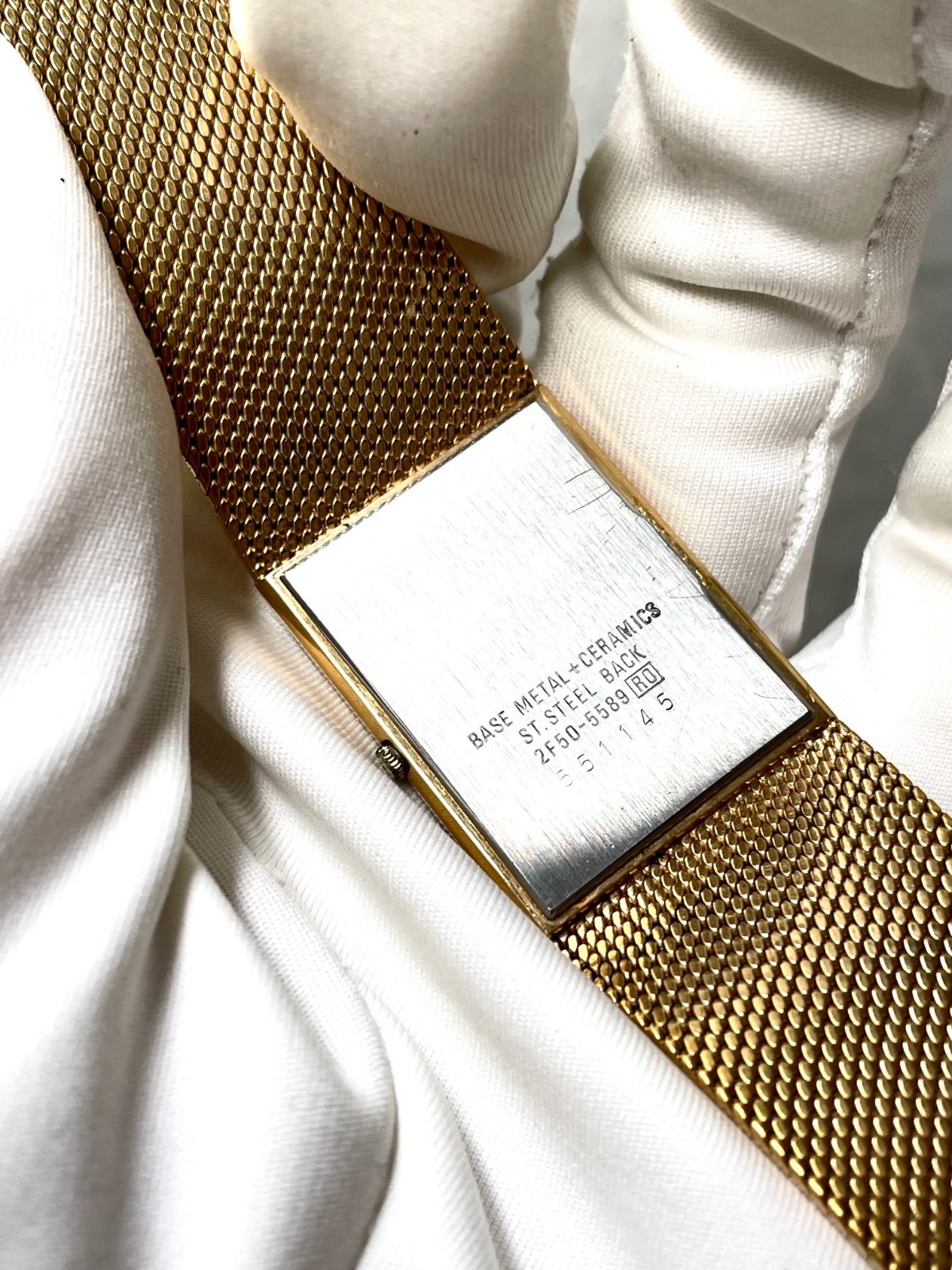 セイコー　ラサール　LASSALE 2F50-5589 ゴールド アナログ腕時計 SEIKO Lassale Quartz Watch 2F50-510H Gold Square 36×23mm