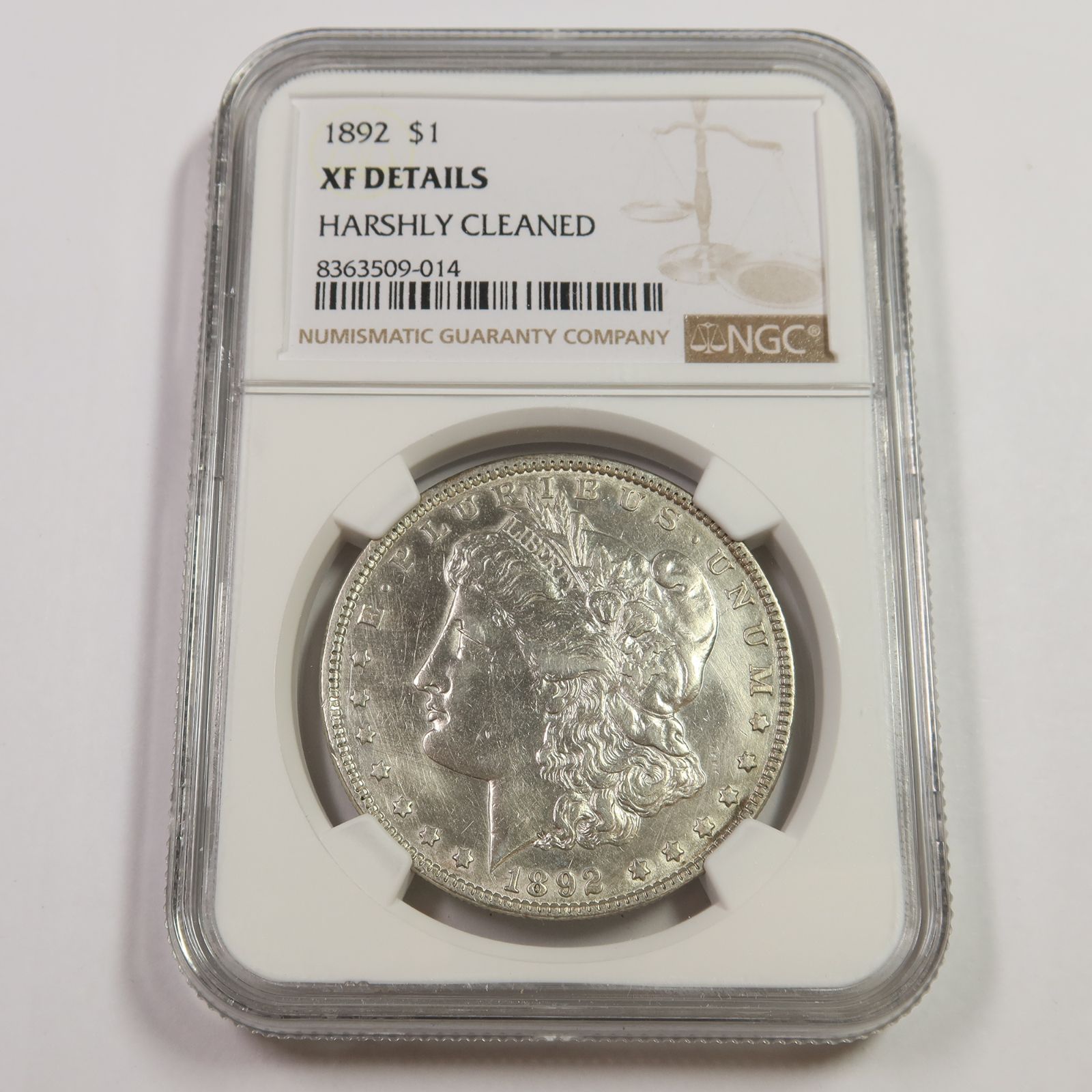 1892 P NGC XF Details - Silver Morgan Dollar $1 Coin