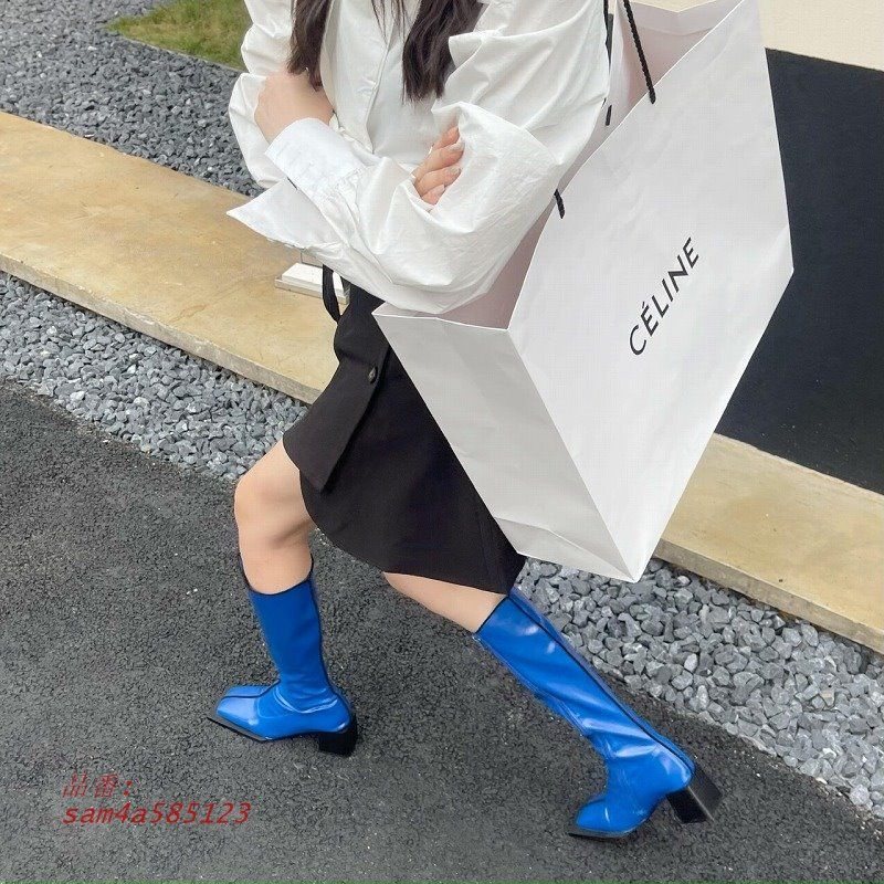 スクエア ロングブーツ 韓国 ストリート 原宿系 Y2K K-POP 衣装 HIPHOP レディース オルチャン am4a585123