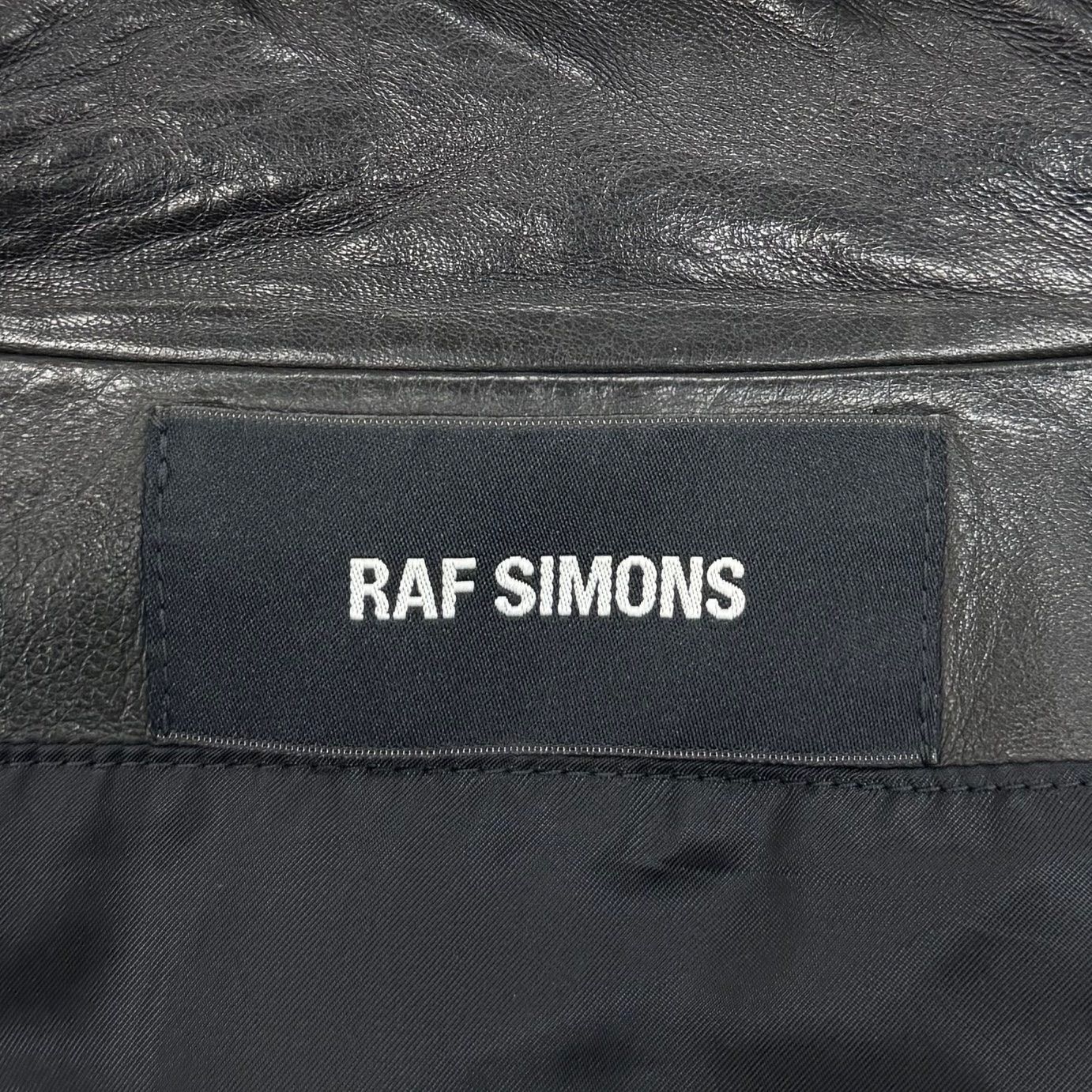 国内正規 RAF SIMONS ダブルジップ レザー ライダースジャケット
