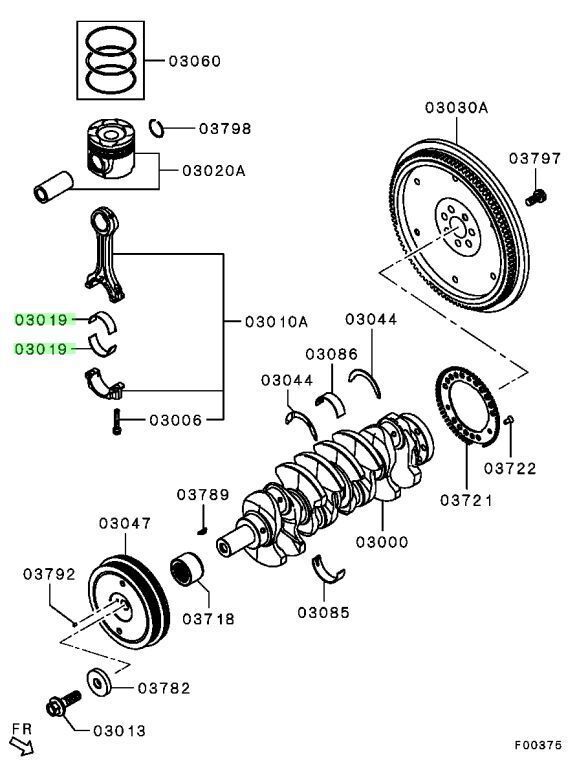 ミツビシ 純正 デリカ D 5ベアリングコンロッド BEARING CON ROD 1115A466 Mitsubishi 三菱 Genuine JDM メーカー純正品