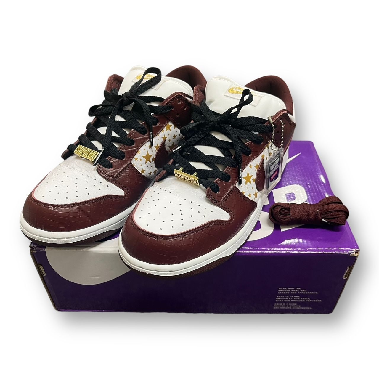 美品 NIKE Supreme SB DUNK LOW OG QS コラボ ダンク ロー ナイキ 