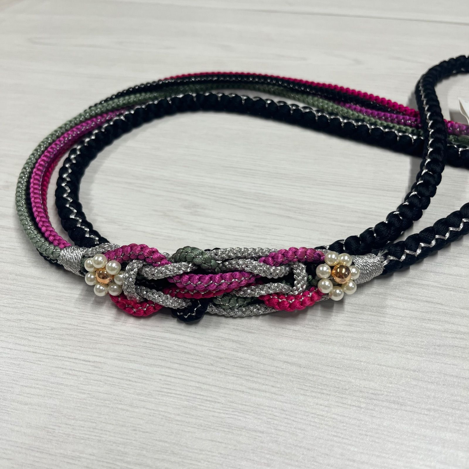 ♥品 帯締め 組紐 くみひも 丸組 振袖 成人式 卒業式 黒 ピンク 緑 紫 MBK1
