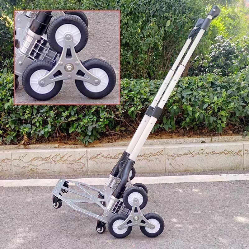 高齢者向け 階段対応 折りたたみ 引き式 六輪 小型 買い物車 台車 家庭用 荷物運び車 折りたたみ式 ポータブル ショッピングカート