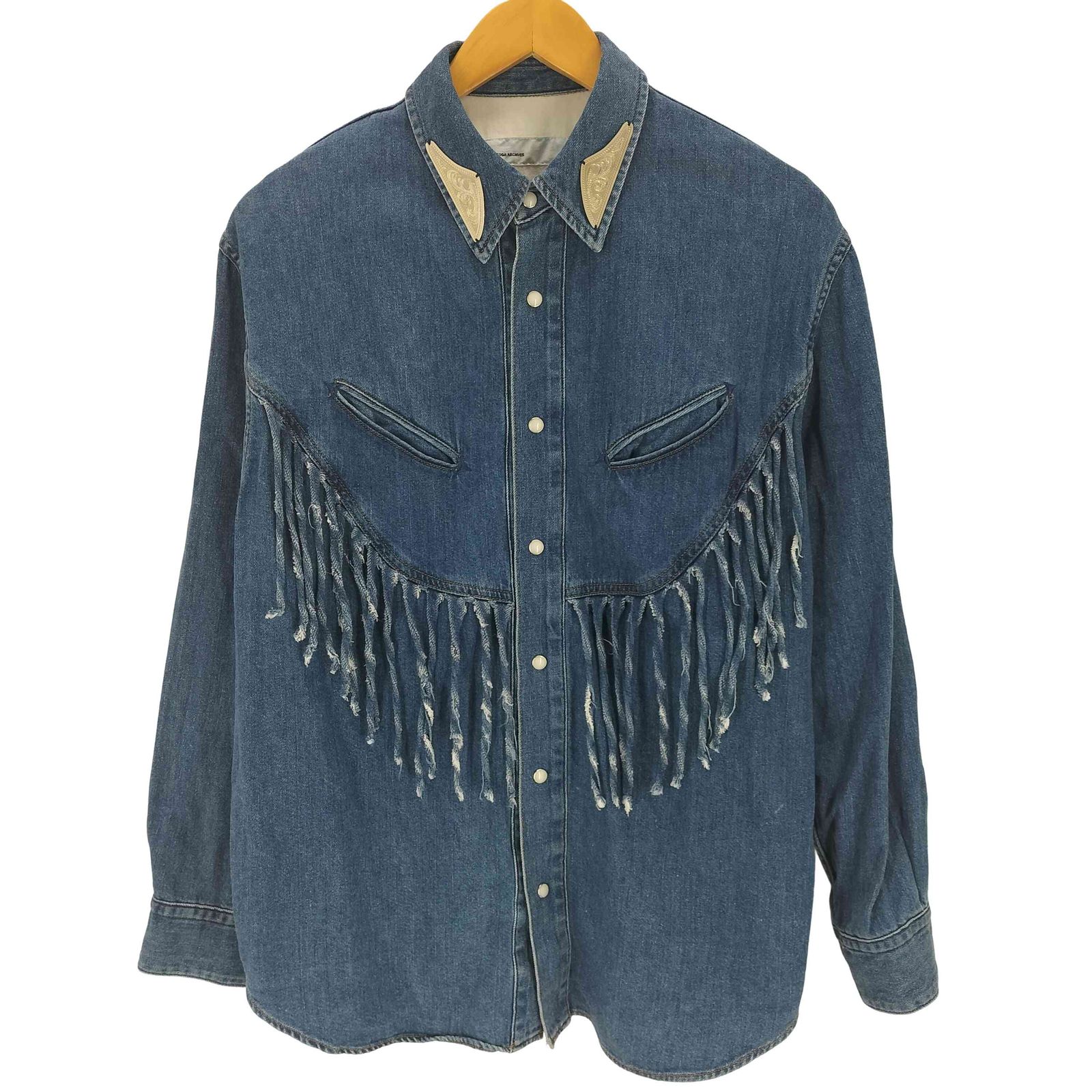 トップス TOGA ARCHIVES DENIM FRINGE SHIRTS トーガアーカイブス TOGA ARCHIVES Denim fringe shirt メンズ JPN：S