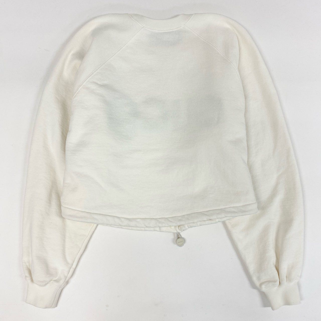 33 i 25 GUCCI グッチ 24 ss クロップド スウェット トレーナー ドローストリング トップス XS アイボリー レディースu 02 t