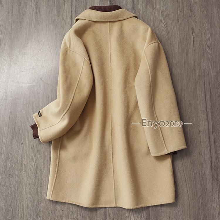 レディース 100％ウール地のダブルフェイスのダッフルコート ウール