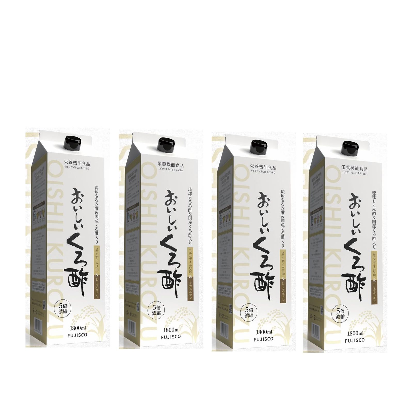 フジスコ株式会社 おいしいくろ酢 5倍濃縮 1800ml ４本