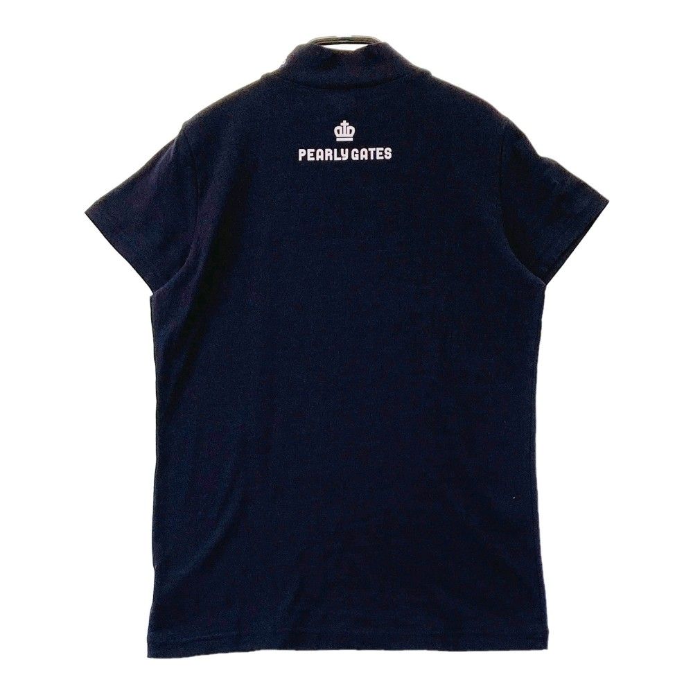 サイズ：1 PEARLY GATES パーリーゲイツ  半袖ハイネックTシャツ  ネイビー系 [240101429798] ゴルフウェア レディース ストスト サイズ：1 PEARLY GATES パーリーゲイツ 半袖ハイネックTシャツ