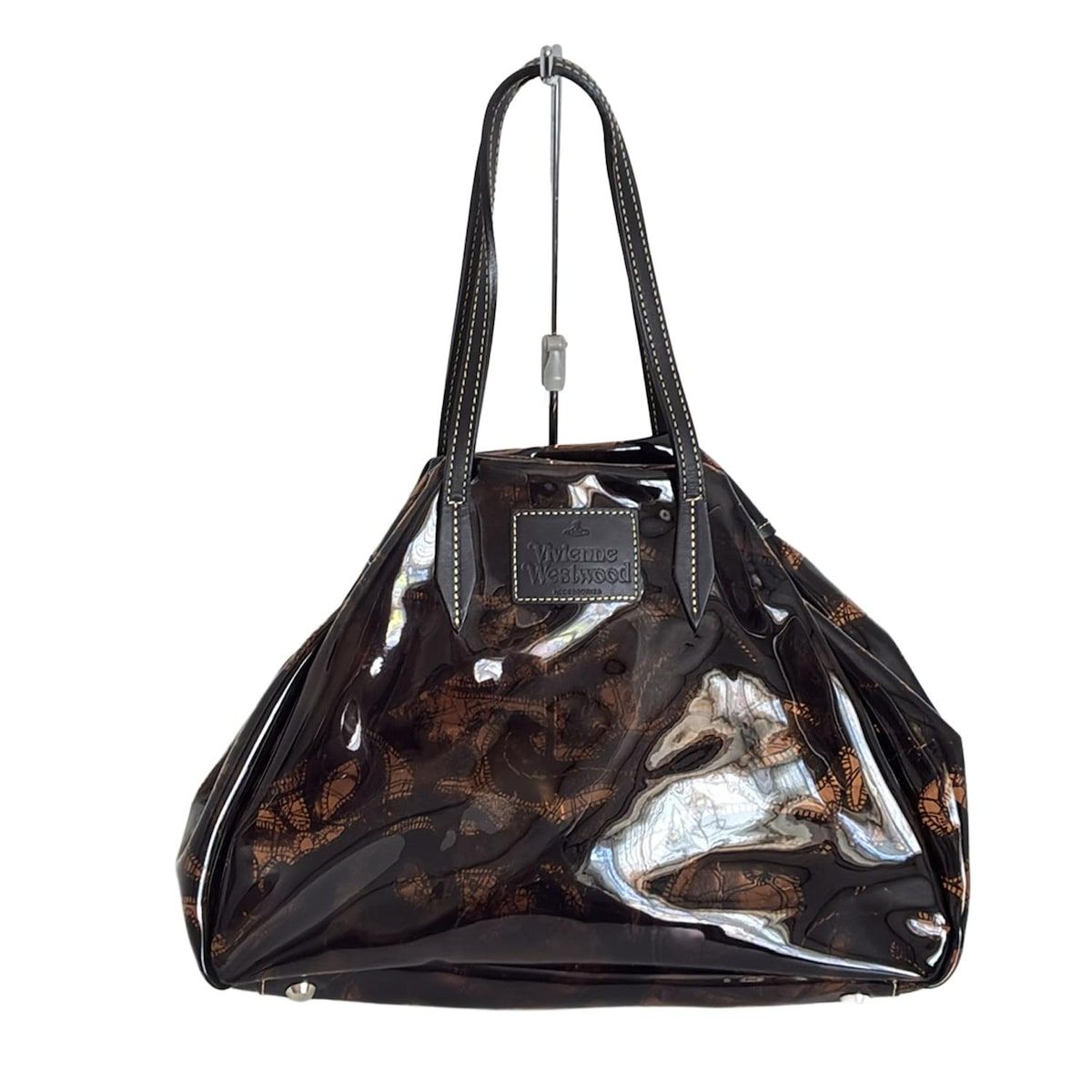 VIVIENNE WESTWOOD スタッズ付きレザー トートバッグ 黒 VivienneWestwood ACCESSORIES(ヴィヴィアンウエストウッド