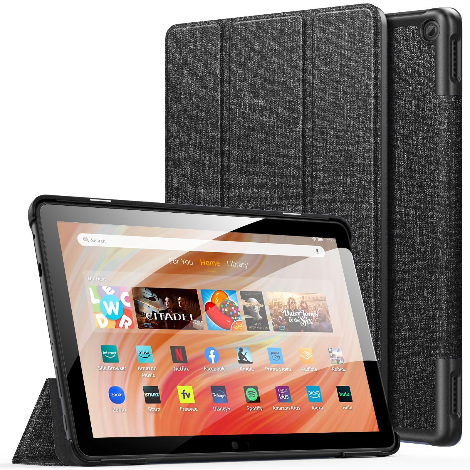 【数量限定】HD 10 ケース 2023 New Fire HD Fire 10 第13世代 保護カバー 手帳型 スタンドケース オートスリープ対応 高級PUレザー外装 MoKo PC製シェルケース マイクロファイバー裏地 軽量 薄型 傷つ