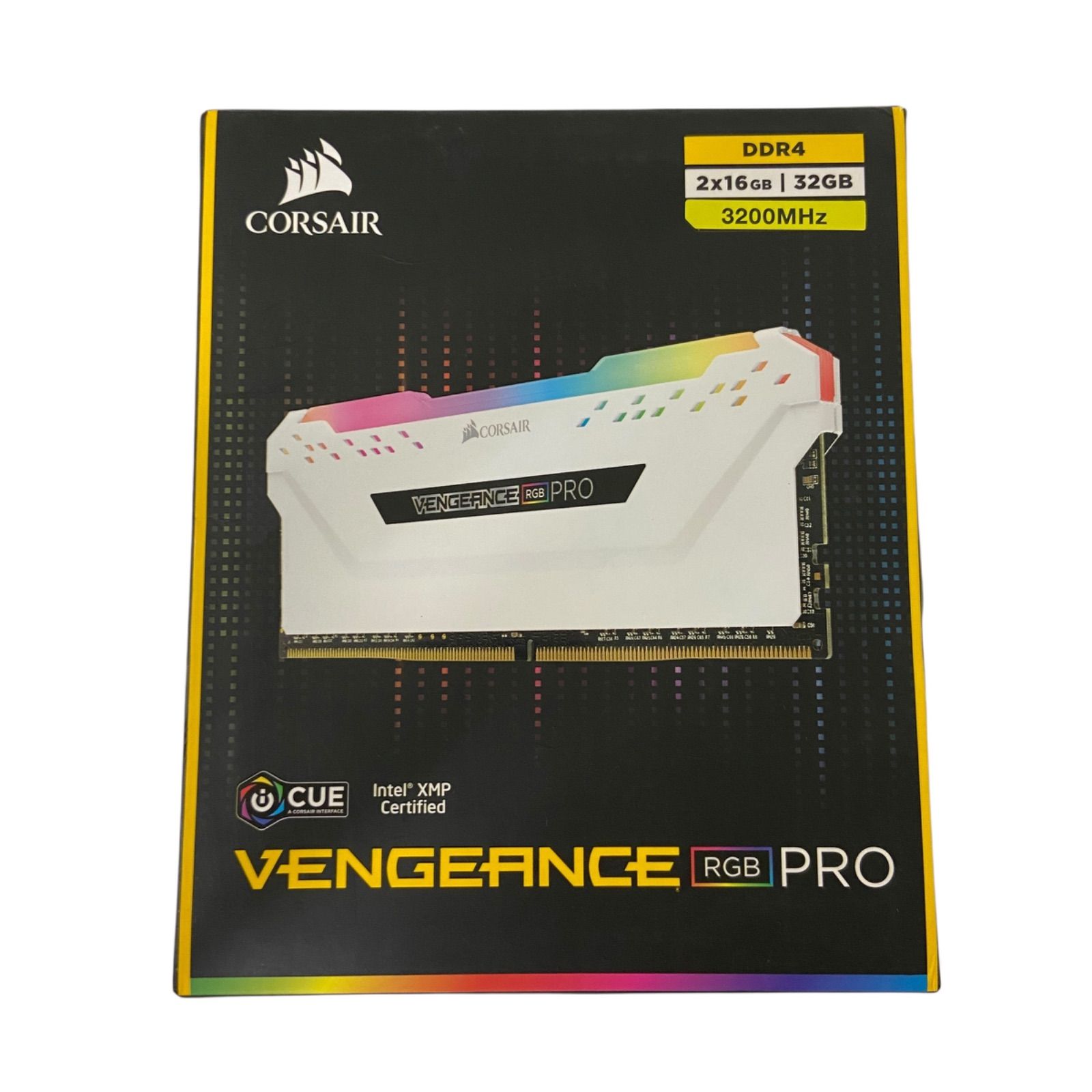 WJ20 CORSAIR コルセア VENGEANCE® RGB PRO 32GB 2 x 16GB DDR4 DRAM 3200MHz C16 メモリキット — ホワイト ゲーミングPC メモリー