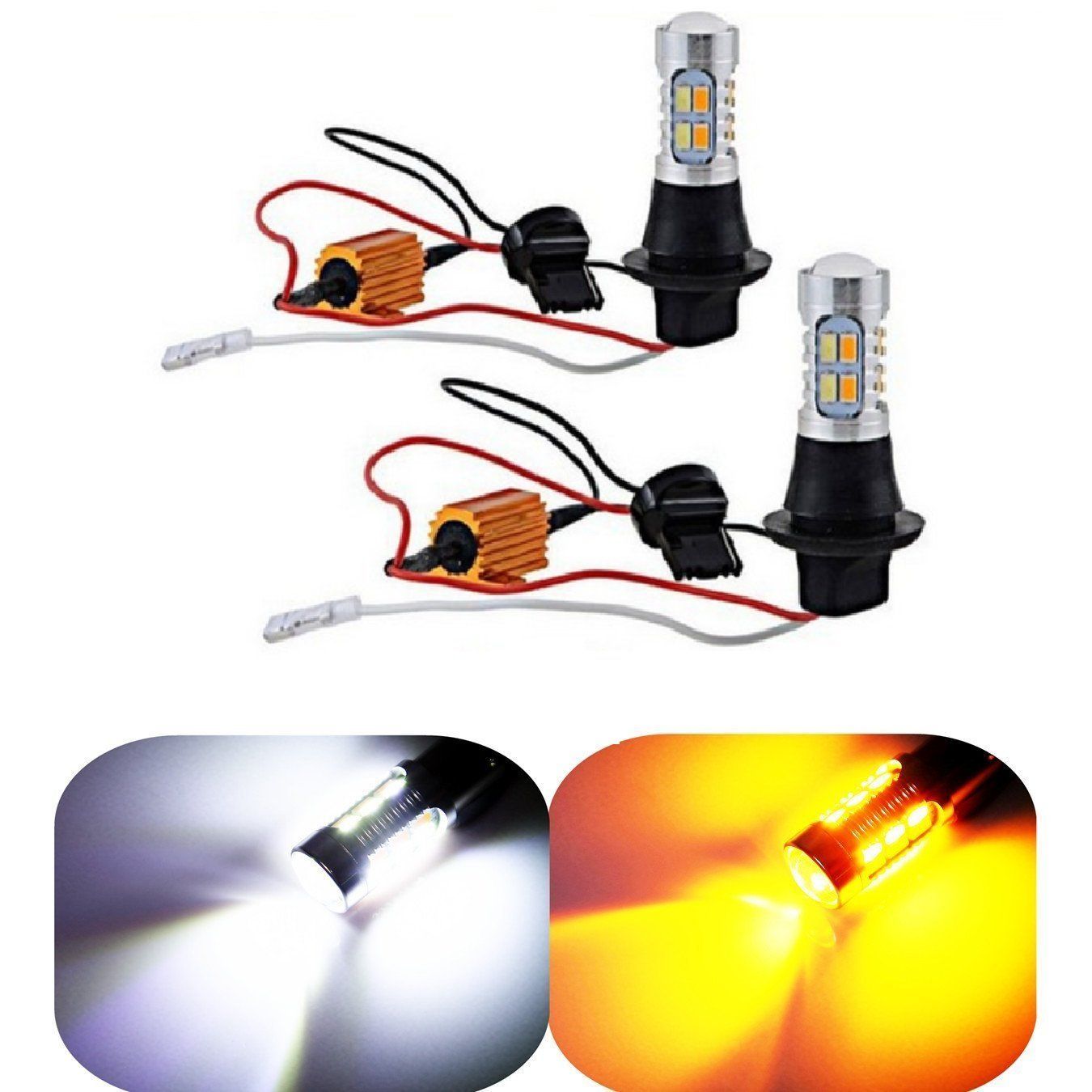 新品 CARPARTSJPRT20 LEDウィンカーポジションキット ハイフラ抵抗防止付き ホワイト・アンバー(Ｔ２０（ピンチ部違い兼用）白・アンバー)