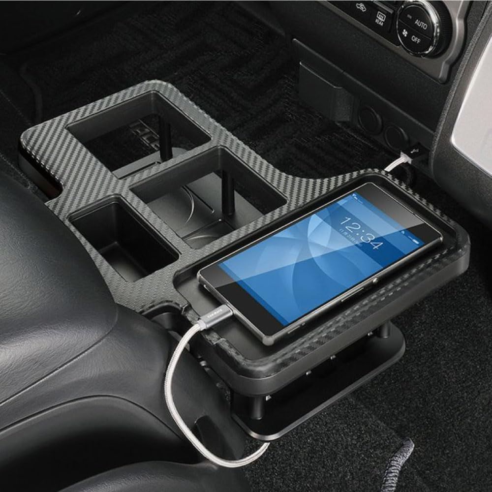 Rim(リム) RimセンタードリンクホルダV2セカンド/BKレザー200系ハイエースSGL G22-008 Rim フロントセンタードリンクホルダーDX(ブラックレザー仕上