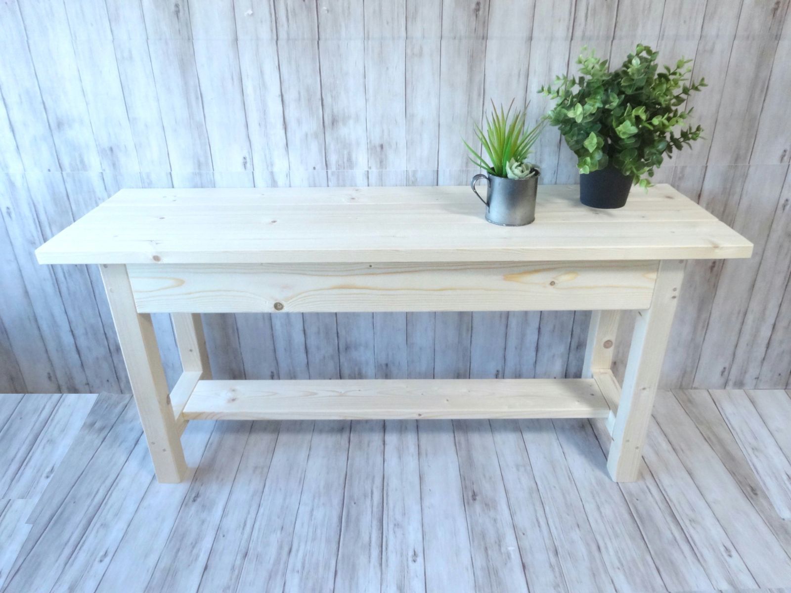 ハンドメイド ２人掛けベンチ ナチュラル