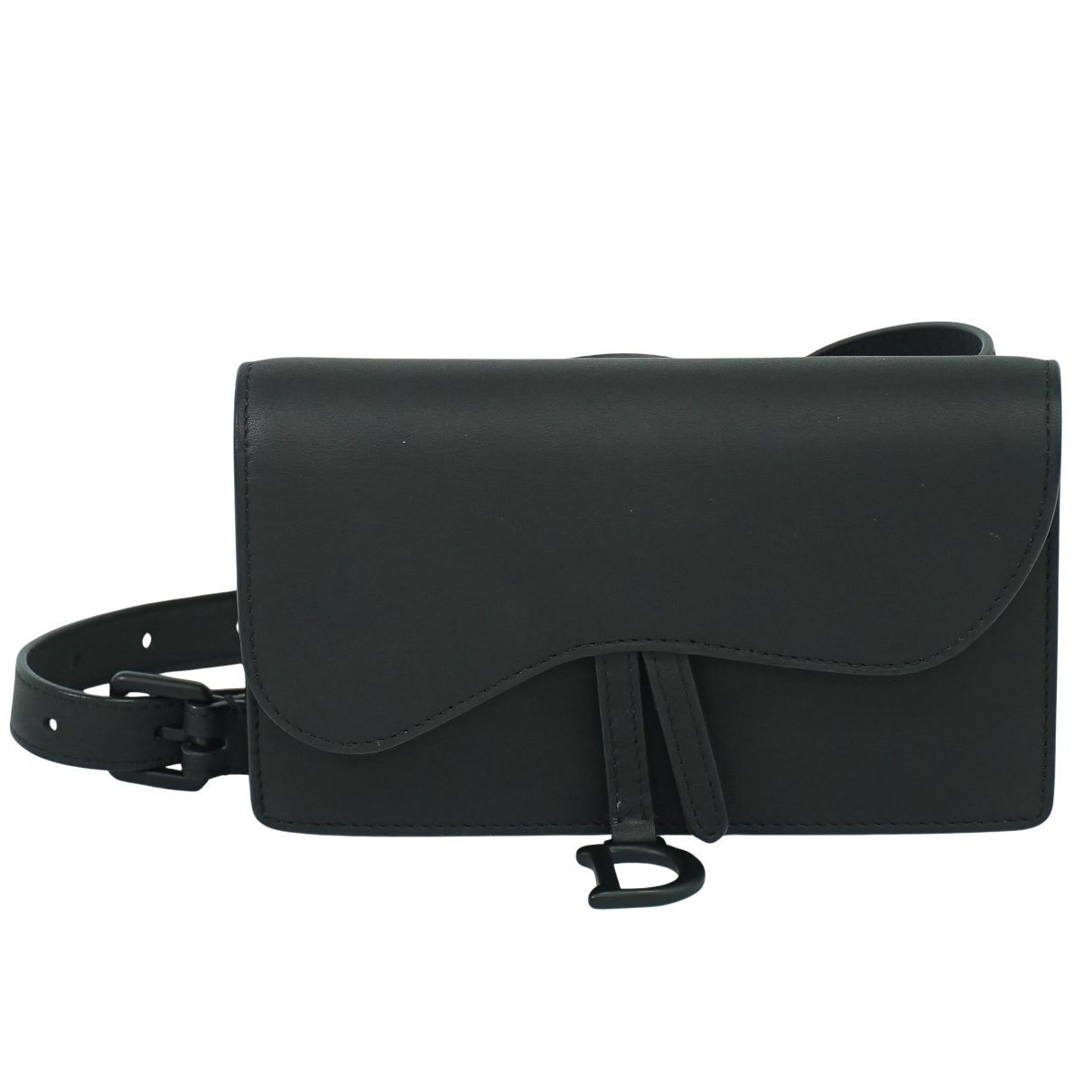 本物 クリスチャン ディオール Christian Dior サドル ベルトポーチ ウエストポーチ ウエストバッグ レザー ブラック Saddle バッグ フォロー割