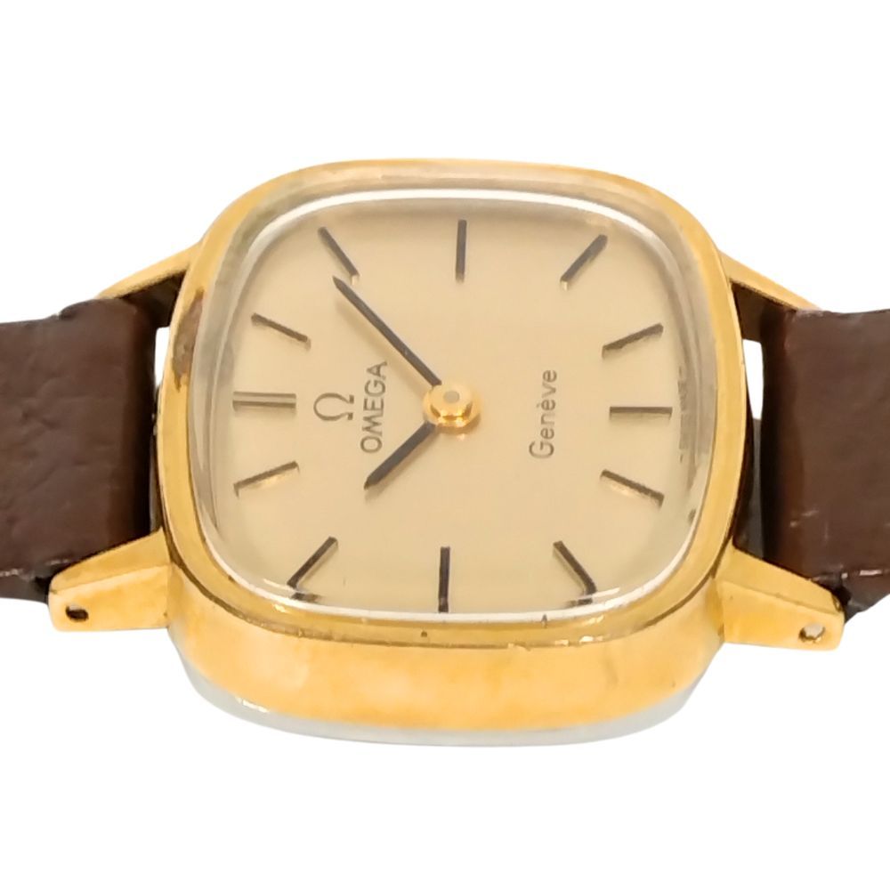 OMEGA オメガ ジュネーブ スクエア 手巻き レディース 腕時計 ゴールド