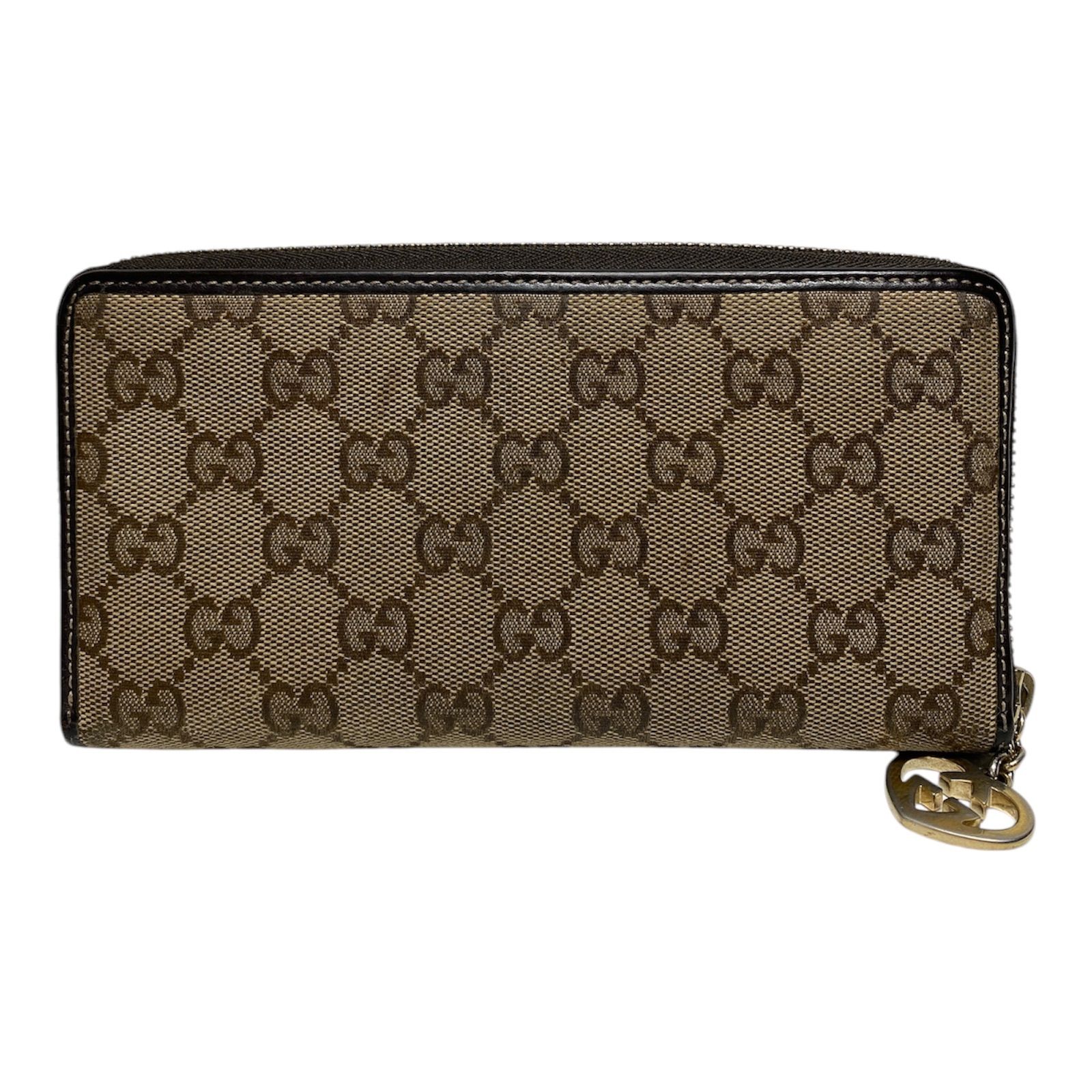 ?極美品?GUCCI GGキャンバス 長財布 ブラウン茶 インターロッキング 