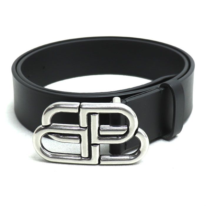 新品 BALENCIAGA BB レザー ベルトブラック サイズ90 ブラック の