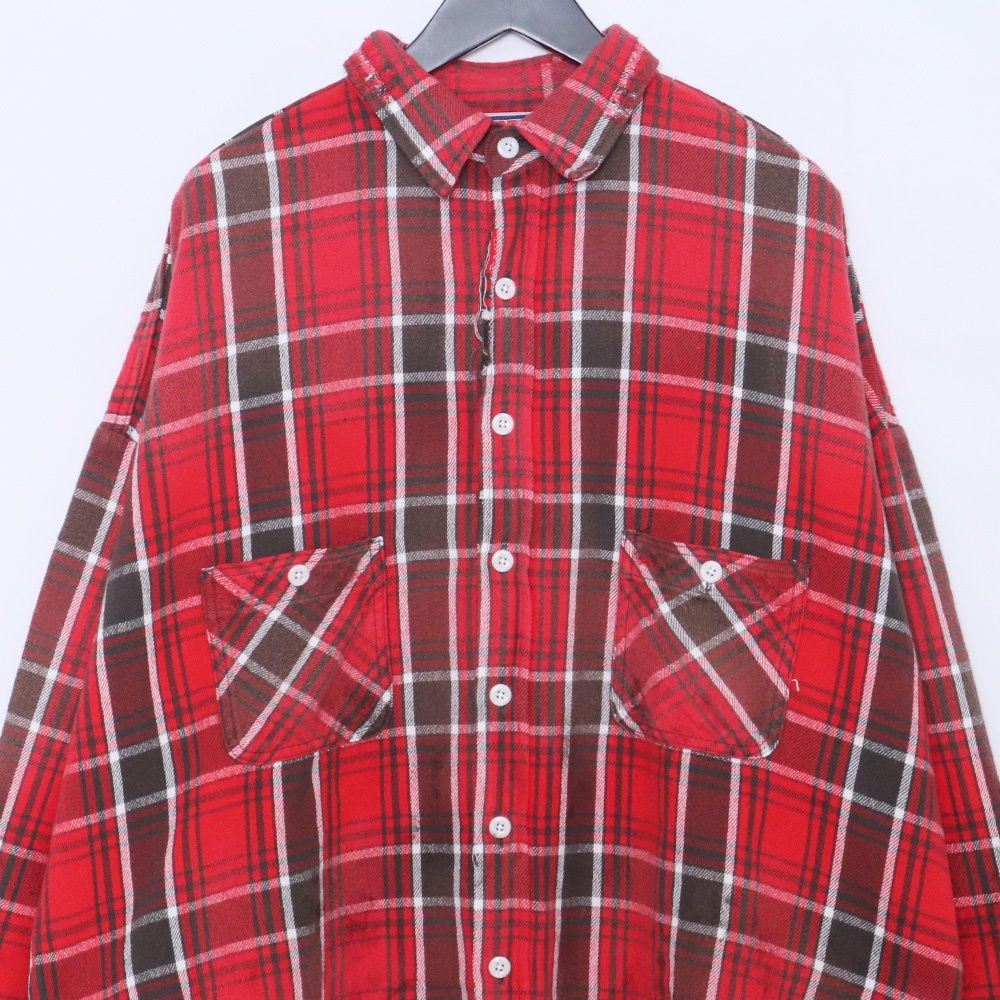 40's Pilgrim ネルシャツ 赤 マチ付き