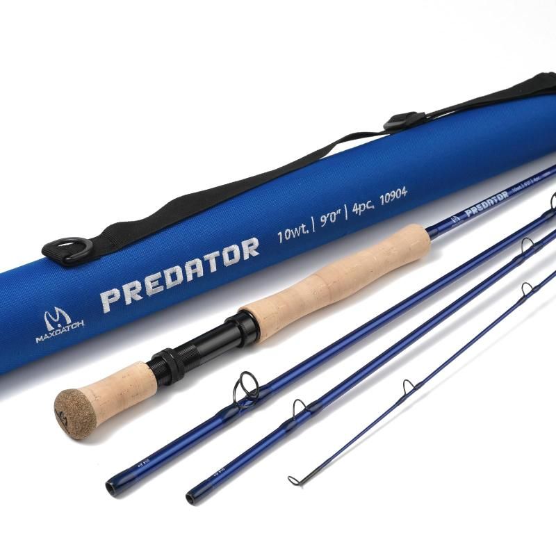 M MAXIMUMCATCH Maxcatch Predator 淡水 ソルトウォーター用 フライロッド 4ピース 大きな魚を狙う 海釣り竿 先端のピースだけ 9 8ウェイト