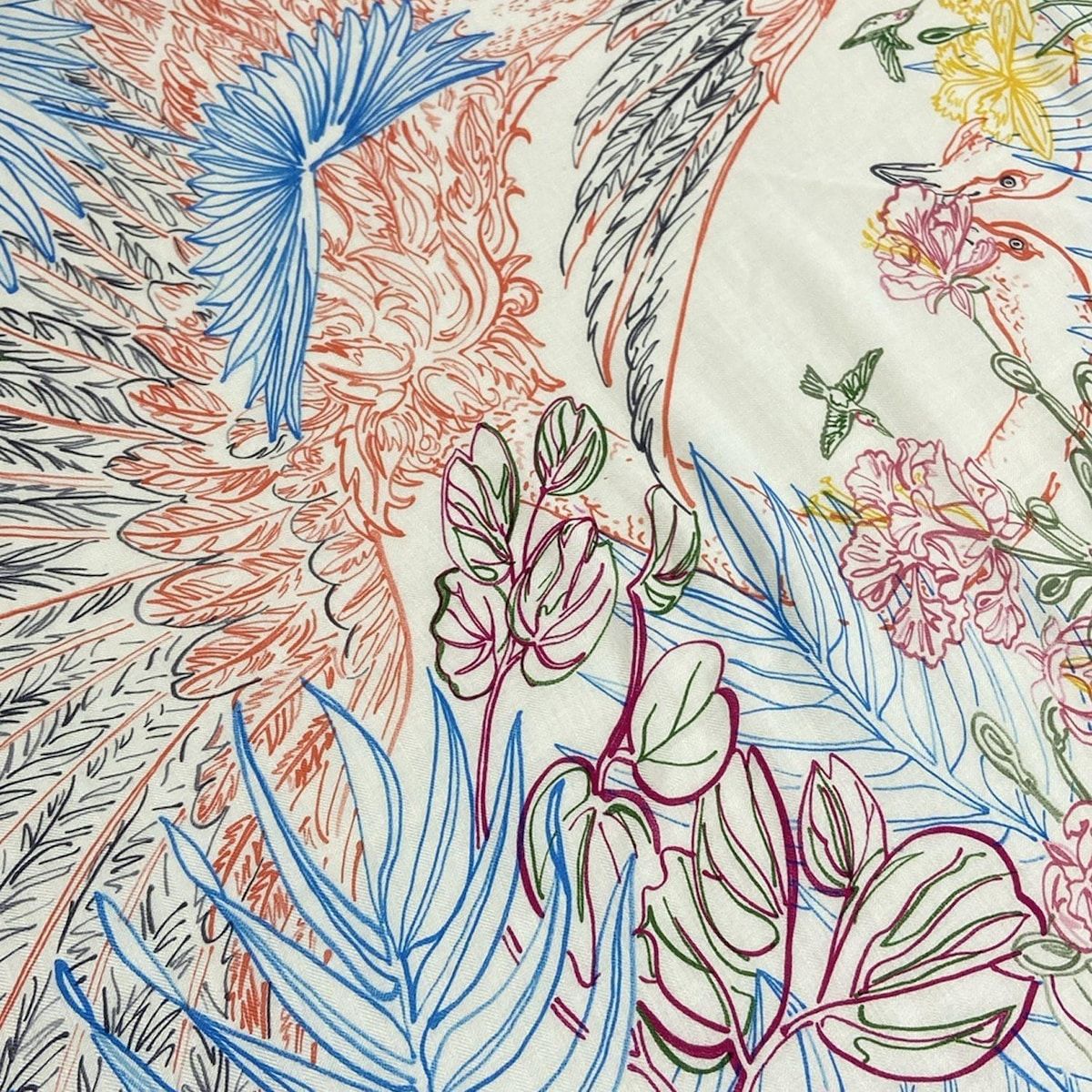 新品タグ付き エルメス トライアングルジェアン（薬用植物）ストール