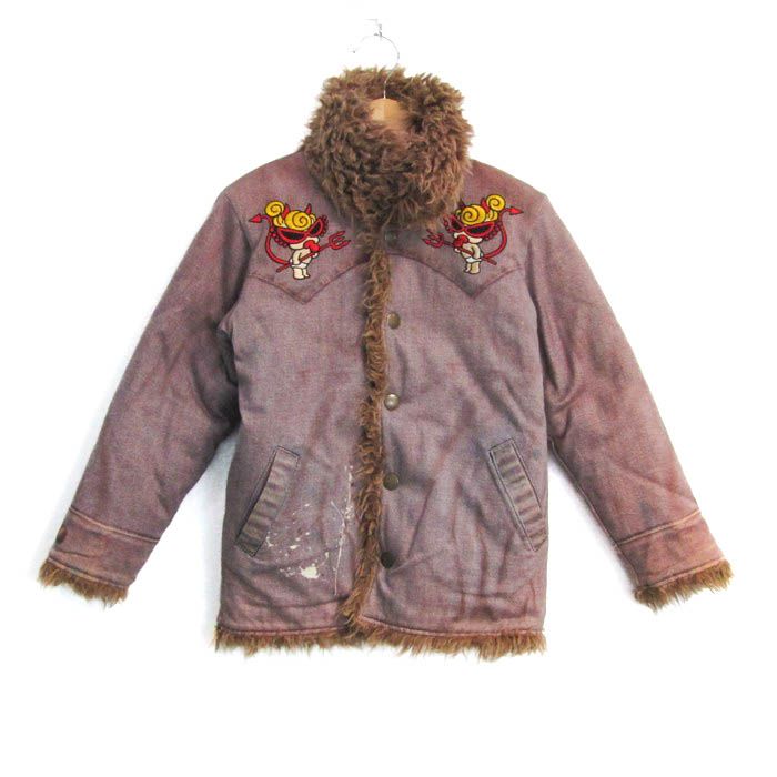 ヒステリックグラマー ジャケット ジャンパー ボア アウター キッズ 男の子用 110サイズ パープル HYSTERIC GLAMOUR 【中古】
