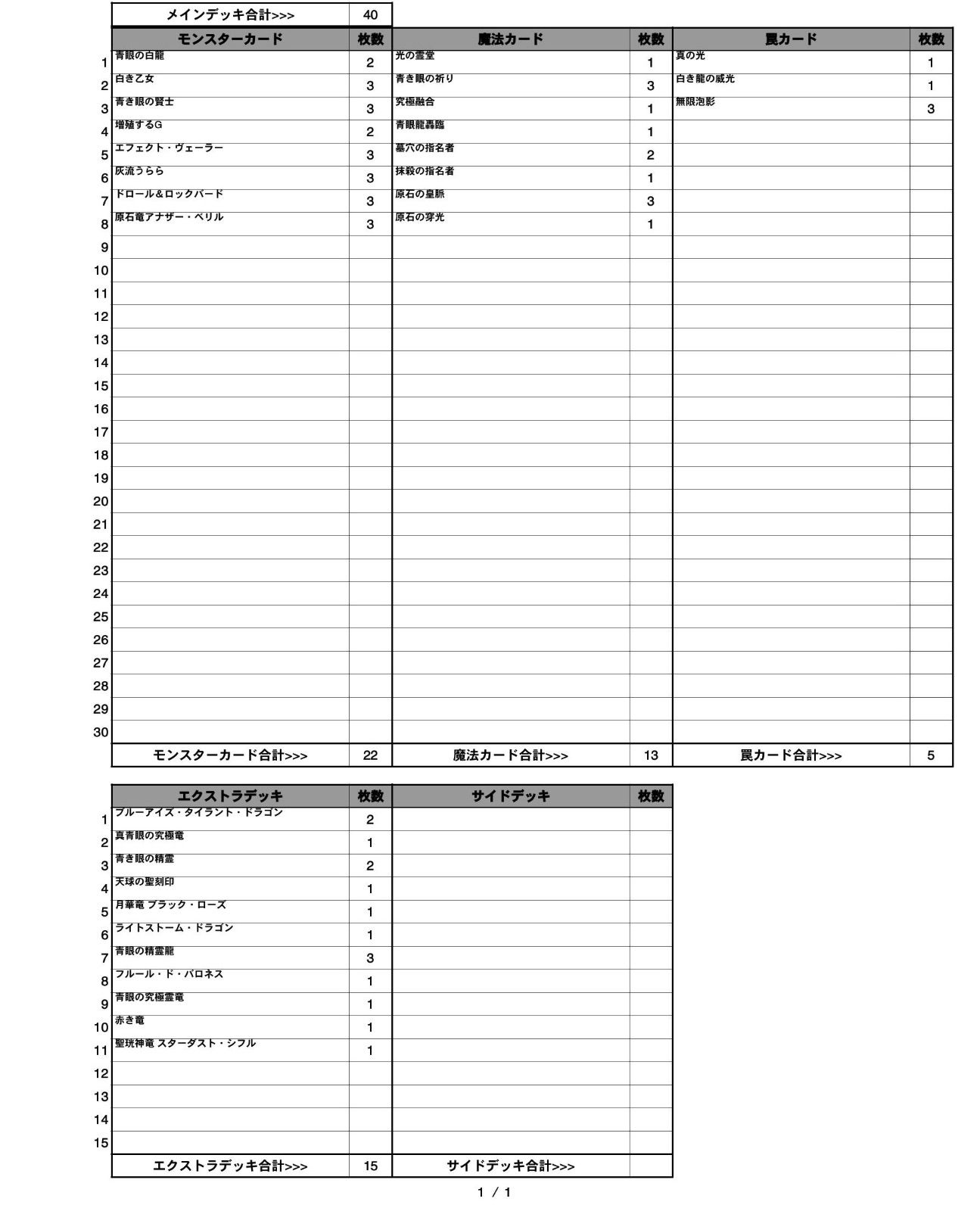 No.1417 原石青眼デッキ 遊戯王 Primite Blue-Eyes deckの通販