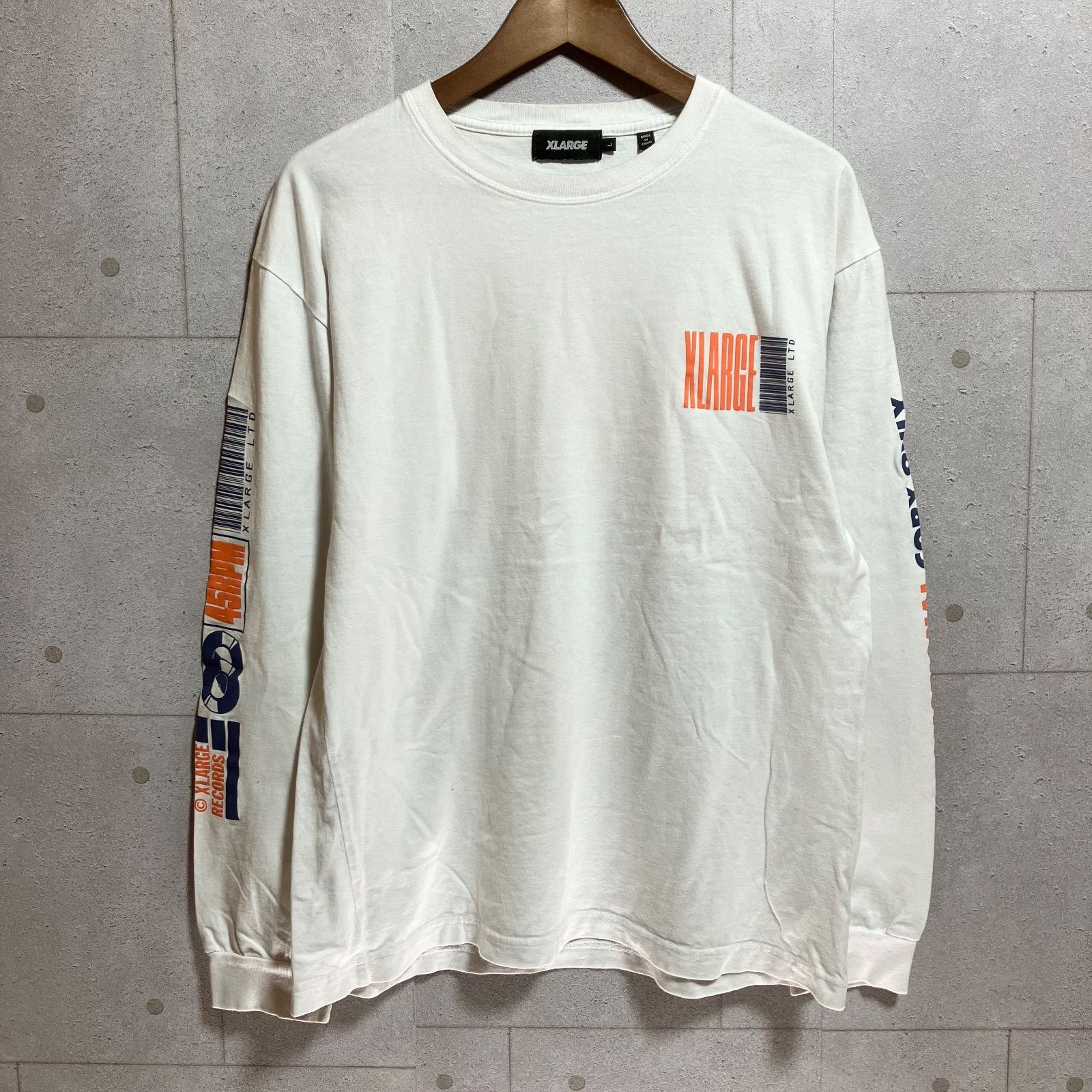 XLARGE エクストララージ ロンT L/S TEE 90S TYPOGRAPHYホワイト 白 L