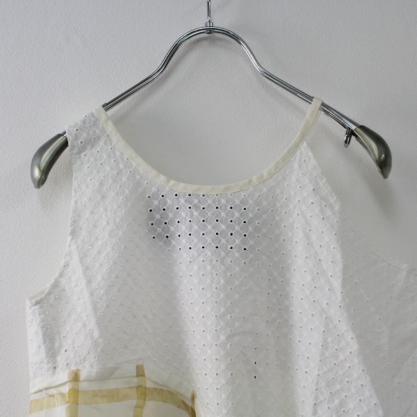 【毎日値下げセール】美品 定価3.1万 VLADIMIR KARALEEV ブラディミアカラリーヴ ARCO TOP S/ホワイト LIGHT PLAID ノースリーブ ブラウス【2400013325998】 美品 定価3.1万 VLADIMIR KARALEEV ブラディミアカラリーヴ ARCO