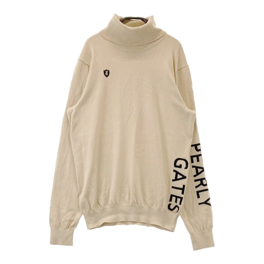 サイズ 4 PEARLY GATES パーリーゲイツ タートルネック 長袖ニットセーター ベージュ系 240101438147 ゴルフウェア メンズ ストスト