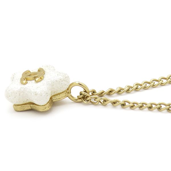 シャネル CHANEL ネックレス スター ココマーク プレート 03A GP 珊瑚