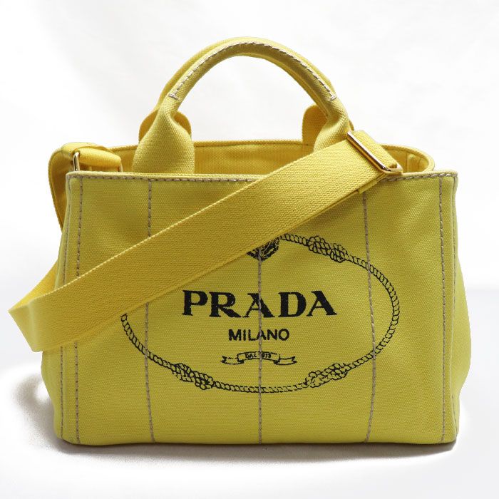 PRADA プラダ カナパ 2Wayショルダーバッグ イエロー B2439G