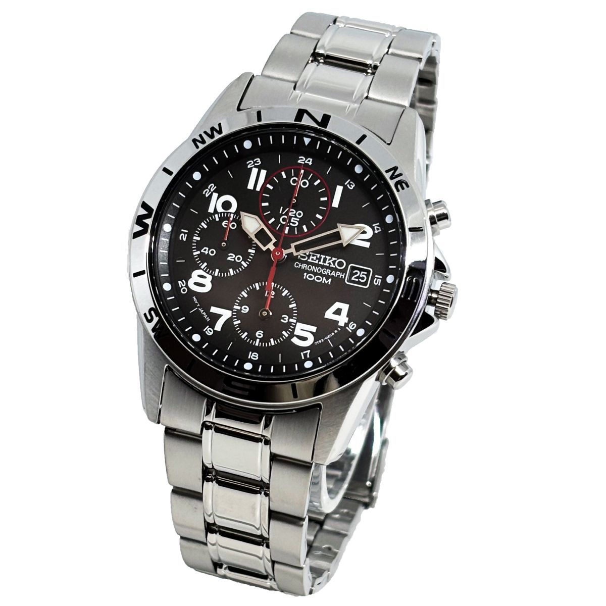 SEIKO セイコー SND375P アナログウォッチ Amazon.co.jp: SEIKO クロノグラフ 腕時計 本革ベルトセット