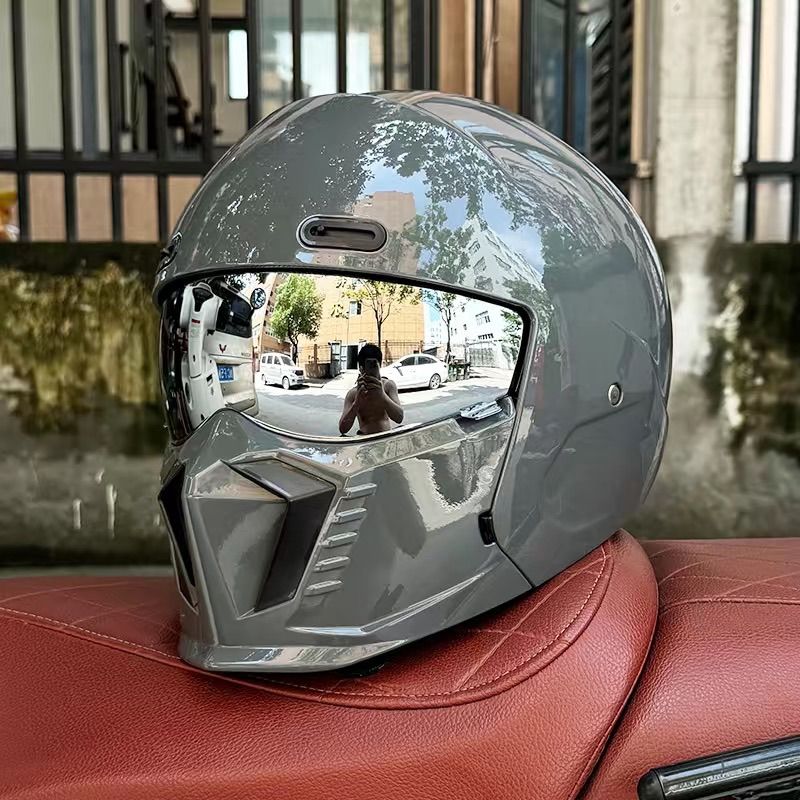 ORZ 多機能ヘルメット レトロオートバイ ヘルメット軽量 フルフェイス