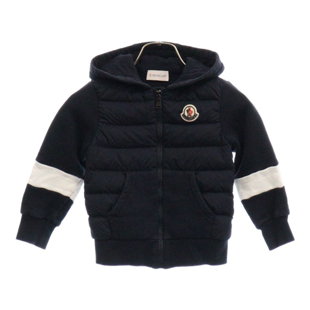 MONCLER (モンクレール) MAGLIA CARDIGAN C/CAPPUCCIO C-WCOM-21-1026 アーム切り替えダウンジャケット パーカー ネイビー
