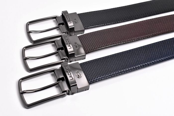 ラコステ リバーシブル革ベルト ダークブラウン ラコステ LACOSTE