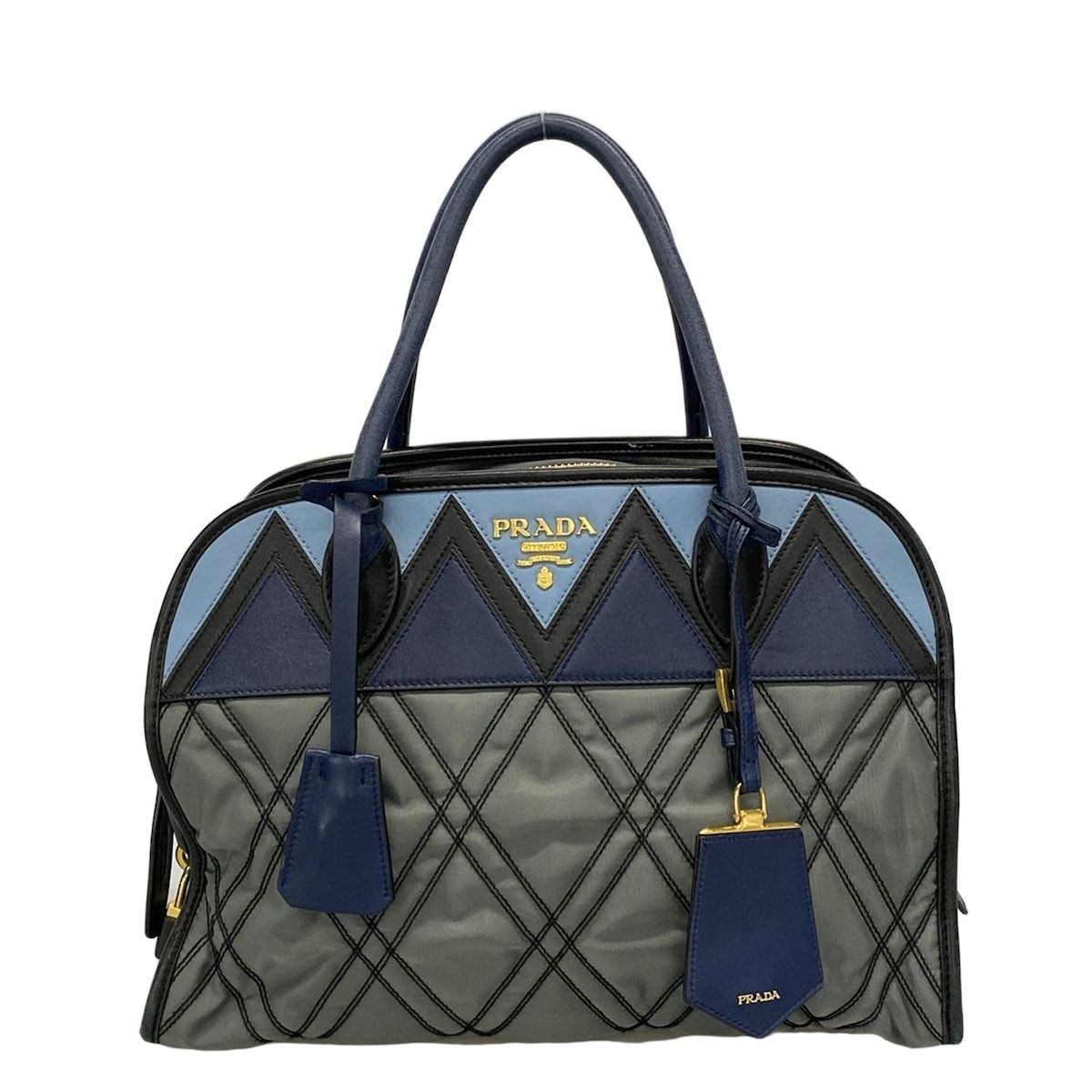 PRADA(プラダ) ハンドバッグ グラフィックキルト 1BB027 グレー PRADA(プラダ) ハンドバッグ グラフィックキルト 1BB027 グレー