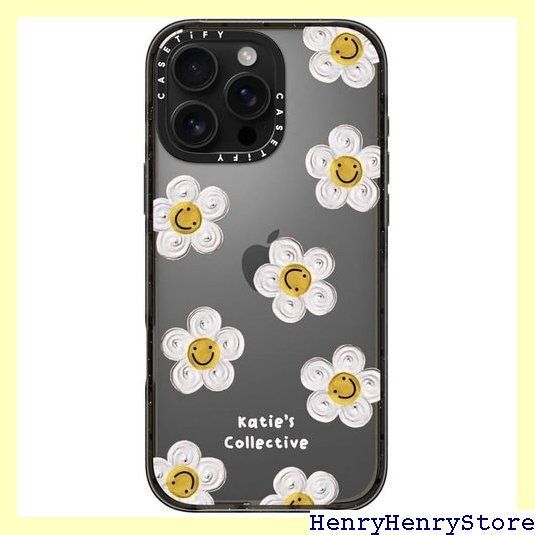 CASETiFY インパクト iPhone 16 Pro Max ケース スリム | 2.5mの落下試験をクリア MIL規格4倍相当 | ワイヤレス充電に対応 - Daisy by Katie-s Collective - クリア ブラック 1962