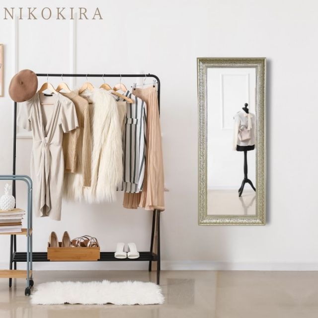 ☆北欧風ミラー付きクローゼット☆ワードローブ☆オシャレ家具 年代物