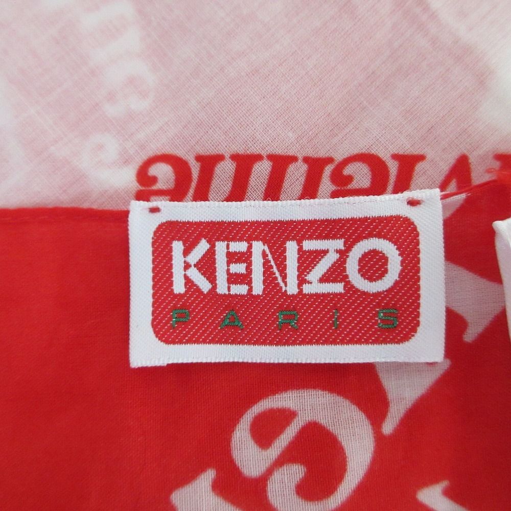 KENZO Verdy Men Scarf Red ケンゾー ヴェルディ ロゴプリントスカーフ レッド ホワイト メンズ