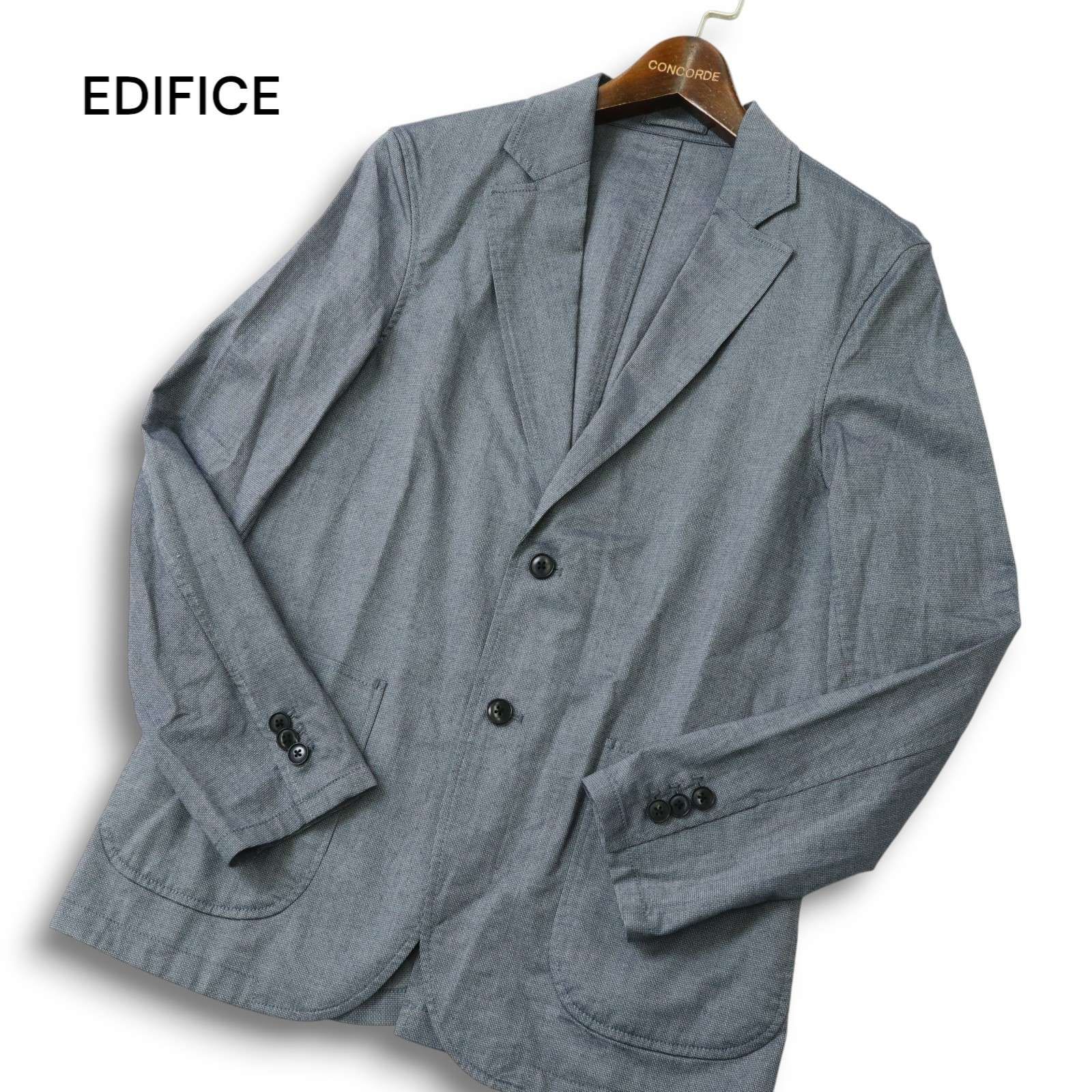 EDIFICE エディフィス 春夏☆ 総柄 アンコン テーラード ジャケット Sz 