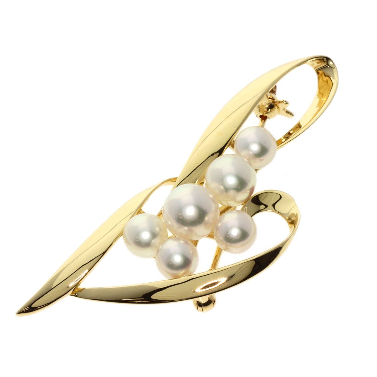 MIKIMOTO ミキモト アコヤパール 真珠 ブローチ K18YG
