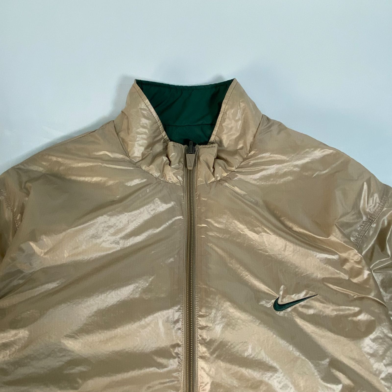 00s NIKE GOLF リバーシブル ハーフジップ 中綿 半袖ジャケット XL