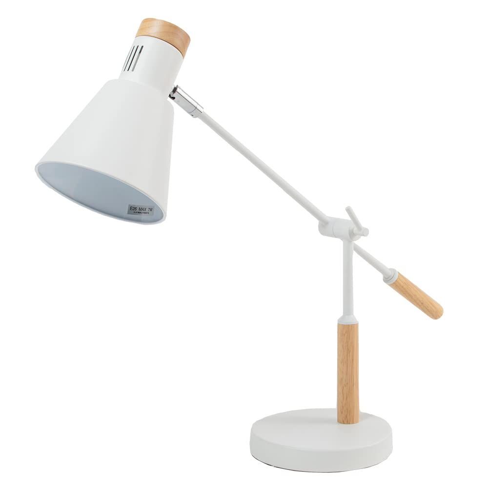ホワイト 角度調節可能 木目調 E26口金 E26 PDL-1T-W LED電球対応 寝室 間接照明 テーブルランプ アイリスプラザ 【節電対策】