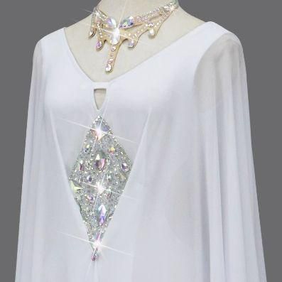 ラテンワンピースドレス 社交ダンス衣装 ホワイト オーダーメイド LLC-HASEGAWATOSO_COM