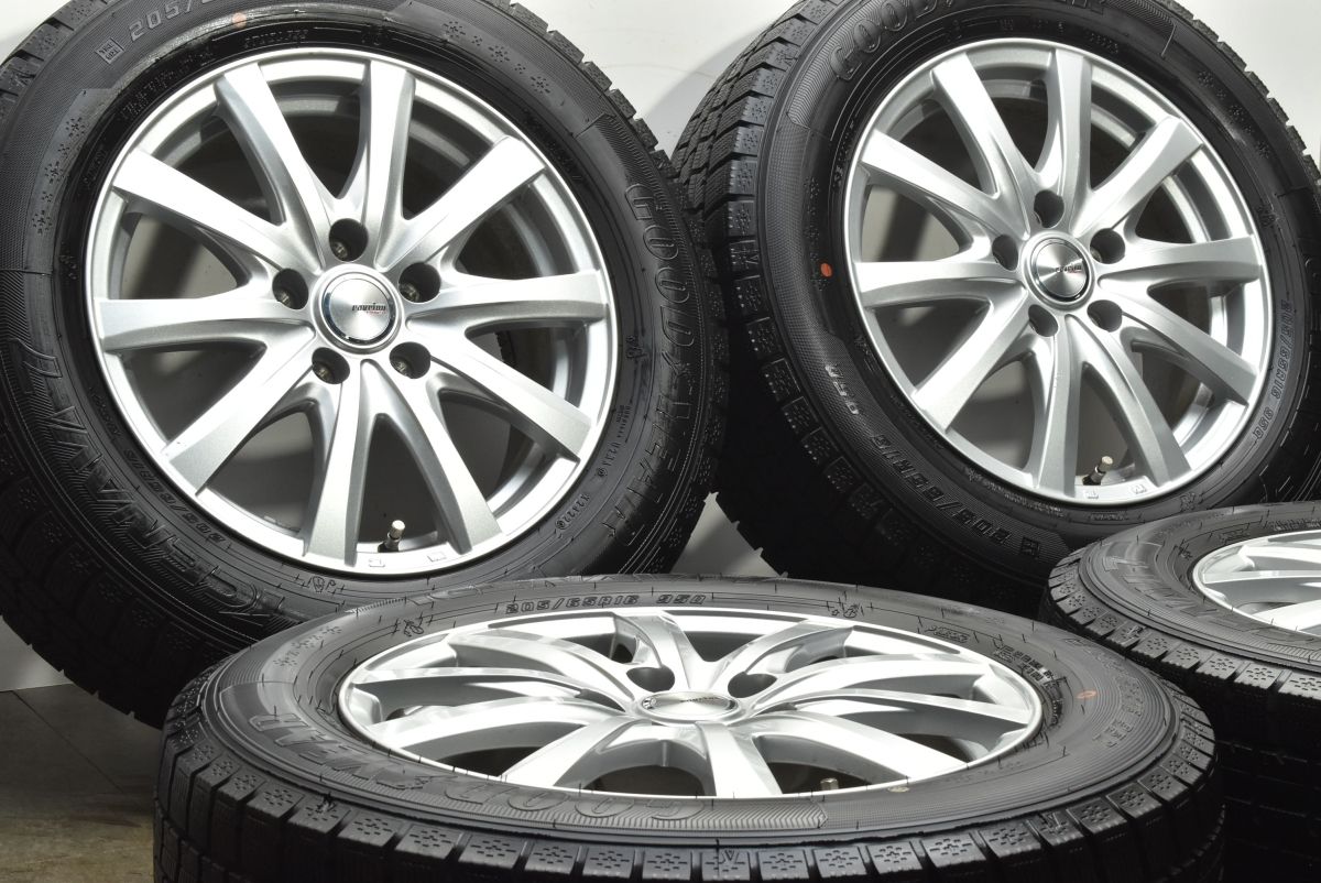 交換用に ラブリオン 16in 6.5J 47 PCD114.3 グッドイヤー アイスナビ7 205 65R16 ヤリスクロス エクストレイル セレナ CX-30 可