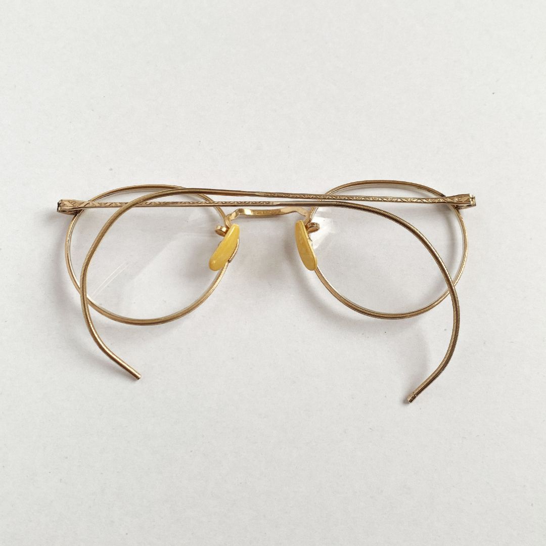 1930～50’s アメリカンオプティカル ヴィンテージ眼鏡 金縁 丸眼鏡 ケース付き/ American Optical FUL-VUE  1/10-12KGF