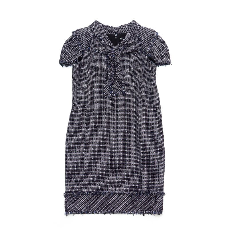 CHANEL シャネル ワンピース ツイード 半袖 リボンSize:38 - メルカリ