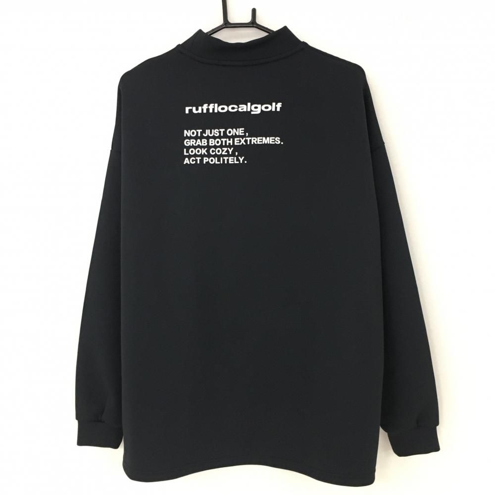 超美品】ローカルゴルフ 長袖ハイネックシャツ 黒×白 ロゴプリント  
